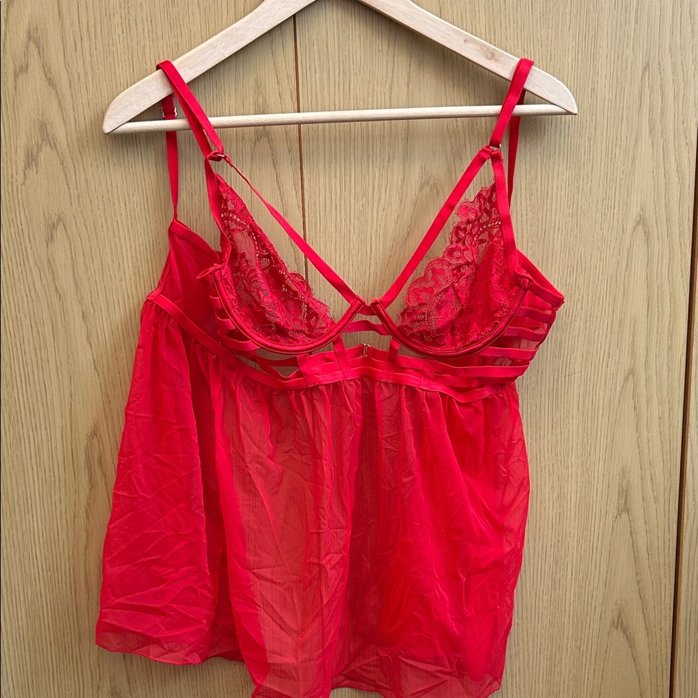 La SENZA Red Lace Strappy Babydoll